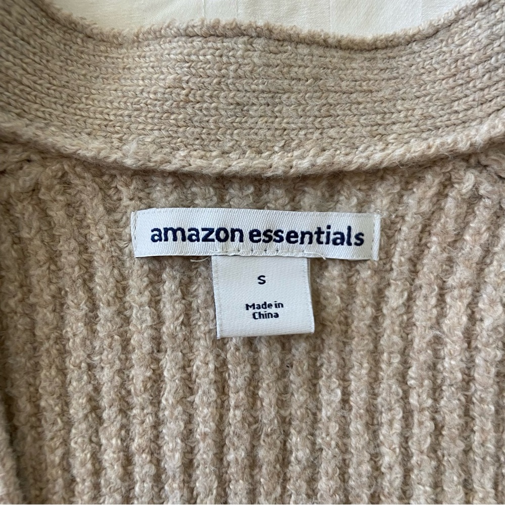 Amazon Essentials Beige Soft Ribbed Cardigan Swea… - image 5